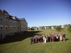 All the guests outside of the resort