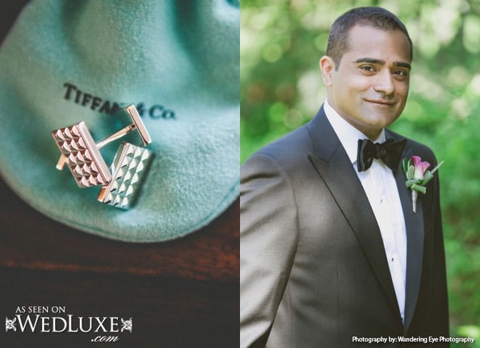 Add a touch of sophistication with Tiffany cufflinks. Rebecca Chan Weddings & Events - www.rebeccachan.ca