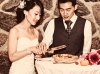 Cutting of the wedding pie, instead of cake