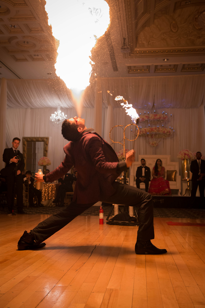 Fire performance at Romantic Indian Fusion wedding. See more at Rebecca Chan Weddings and Events http://www.rebeccachan.ca