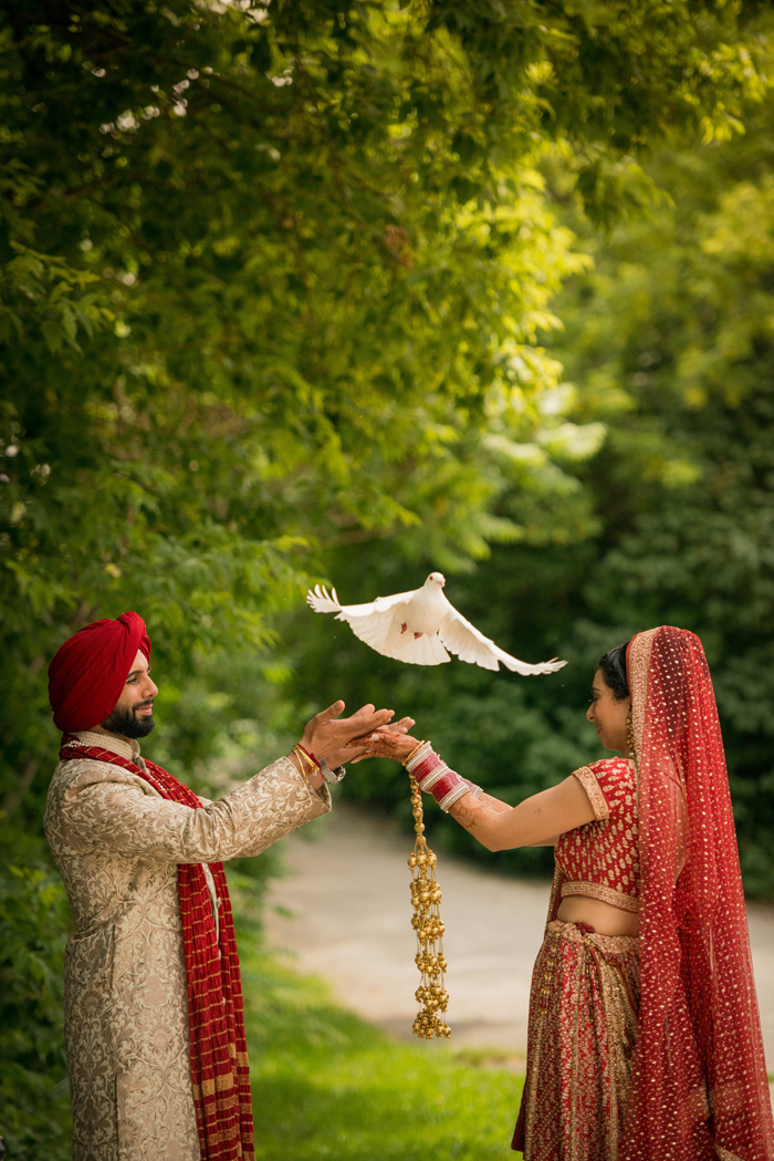 Dove release as part of a romantic Indian fusion wedding. See more at Rebecca Chan Weddings and Events http://www.rebeccachan.ca