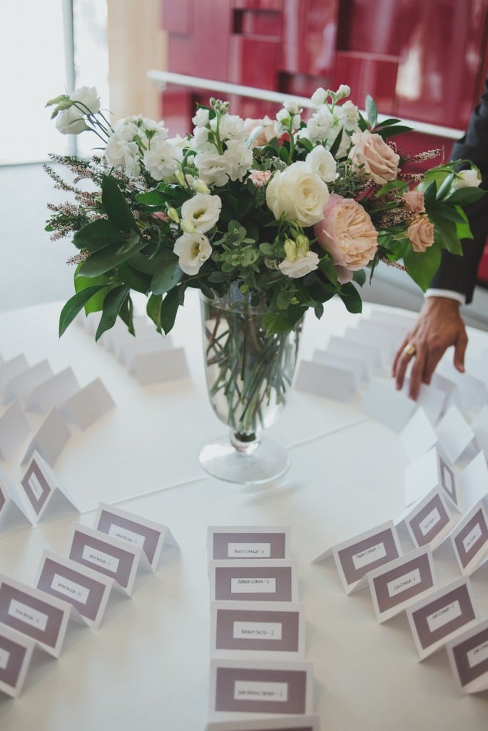 Escort card table. Classy Malaparte Wedding. Rebecca Chan Weddings and Events www.rebeccachan.ca