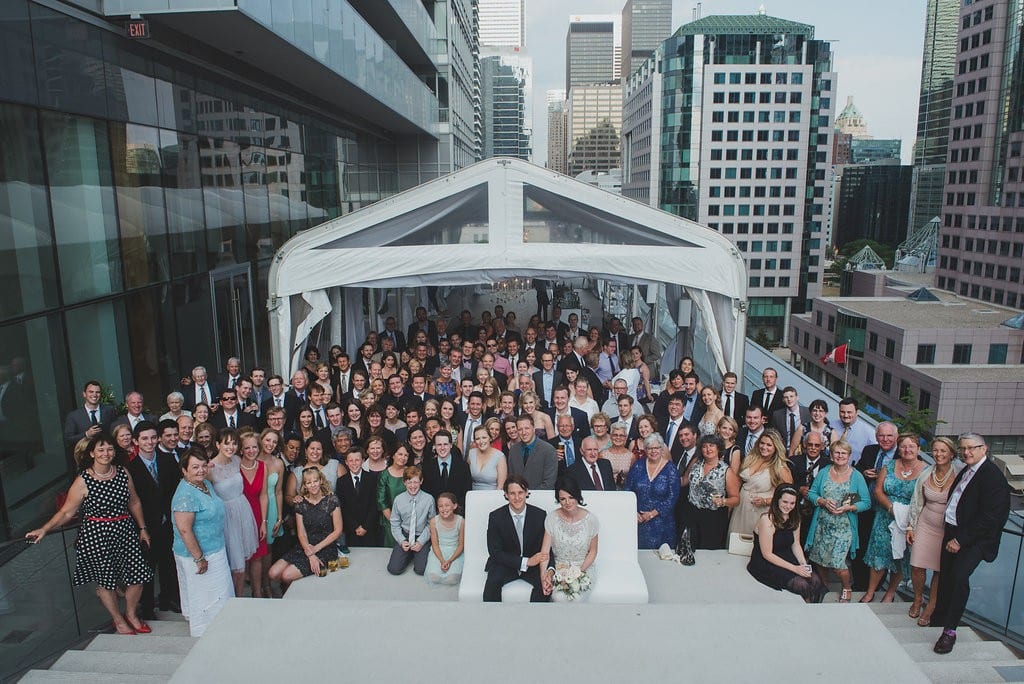 Group photo. Classy Malaparte Wedding. Rebecca Chan Weddings and Events www.rebeccachan.ca