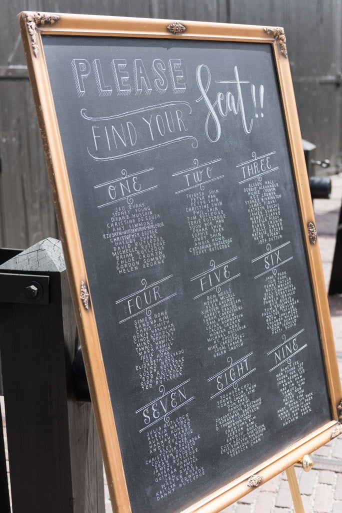 Seating chart with calligraphy - Romantic Rustic Wedding at the Steam Whistle Brewery