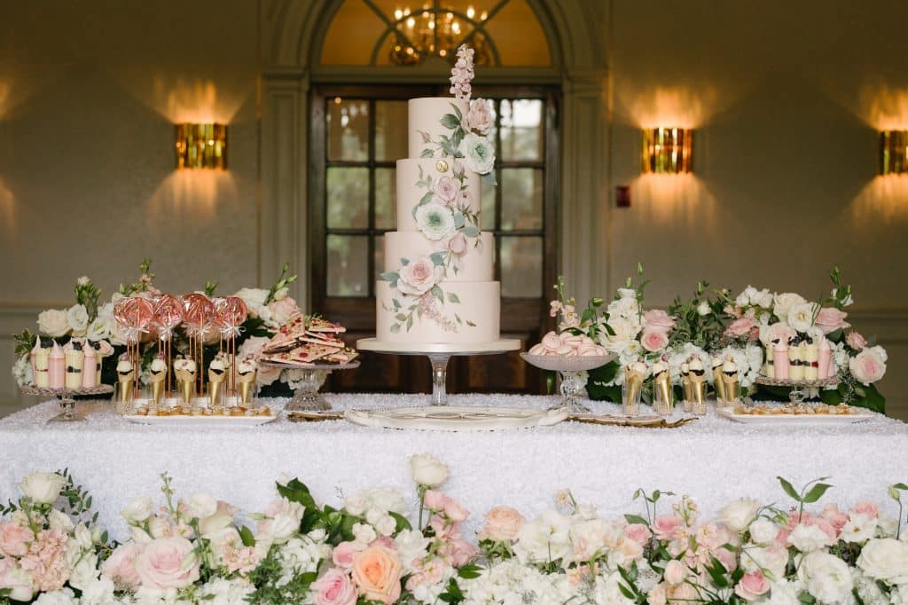 Luxurious sweets table - Beautiful outdoor wedding at Graydon Hall Manor