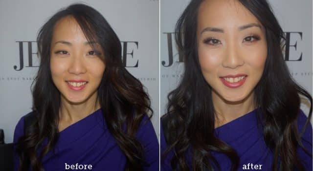 Makeup lesson before and after