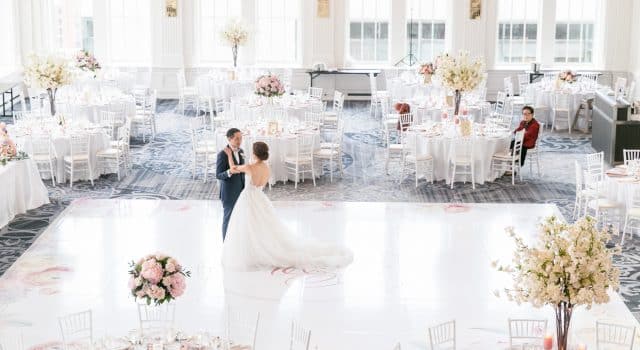 Stunning blush and lavender wedding at King Edward Hotel's Crystal Ballroom