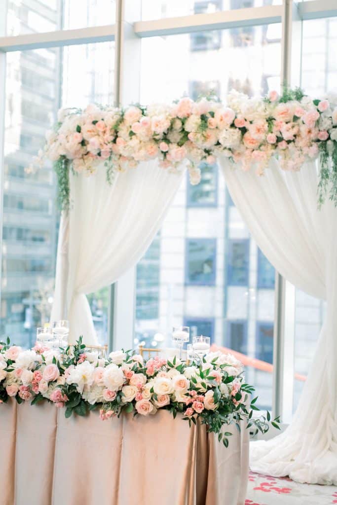 Shangri-La Hotel Toronto Wedding with roses and peonies