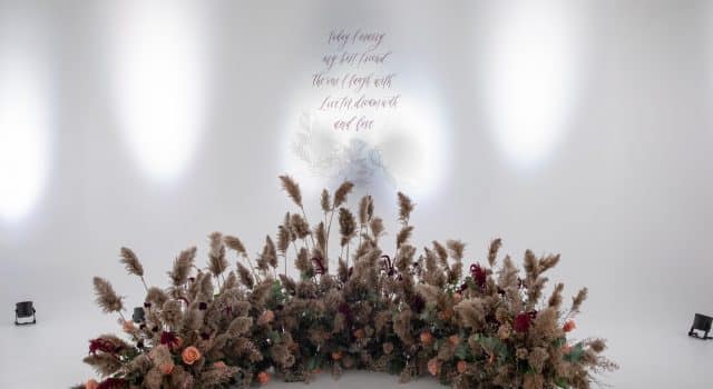 Wild and organic wedding ceremony decor inspiration with pampas grass at District 28