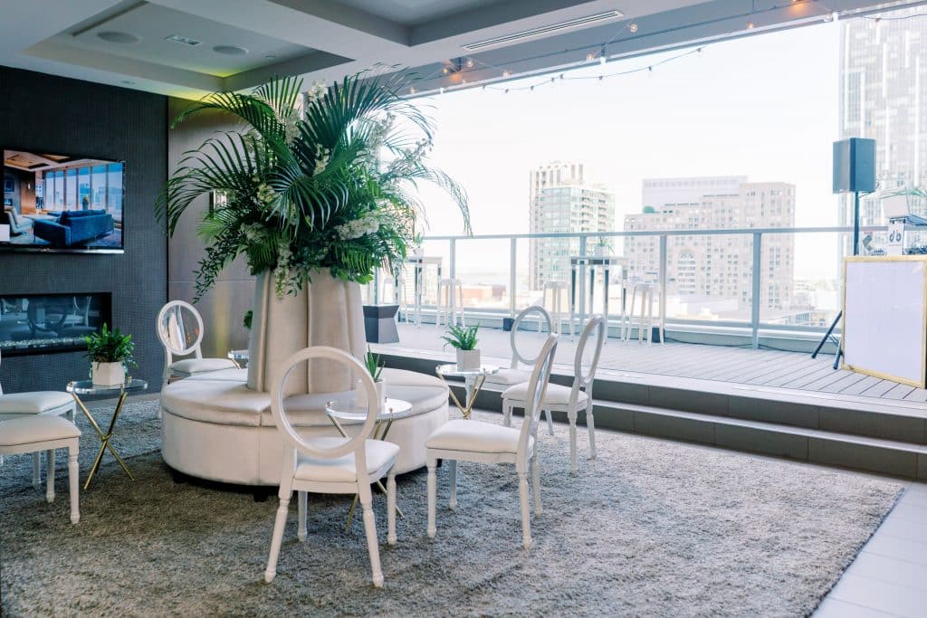 One King West Summer Social in Suite Fifteen Hundred with wrap around terrace and tropical vibes