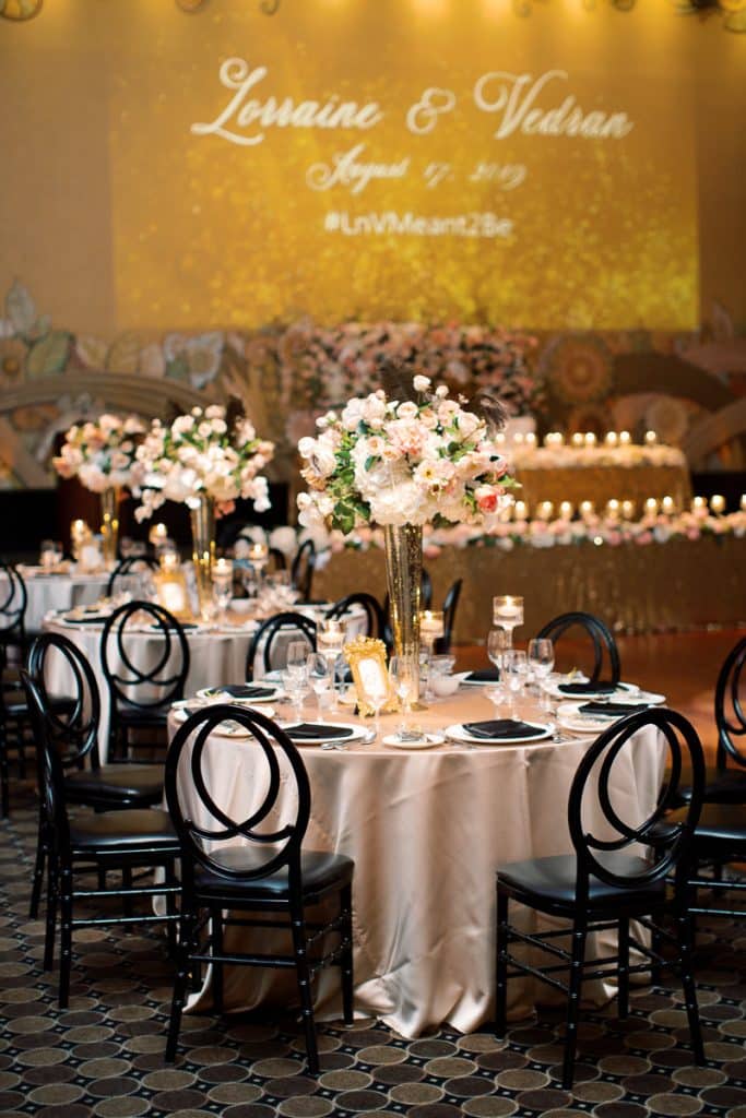 Blush and coral wedding at Eglinton Grand