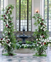 Modern open floral arch