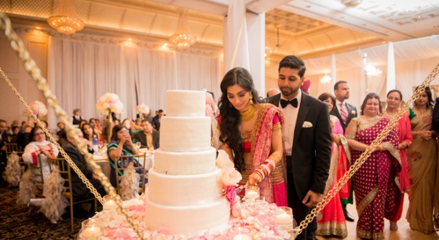 Romantic Indian Fusion wedding - dramatic wedding cake