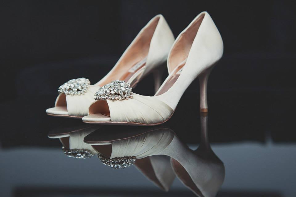 Badgley Mischka heels. See more at Rebecca Chan Weddings and Events https://www.rebeccachan.ca