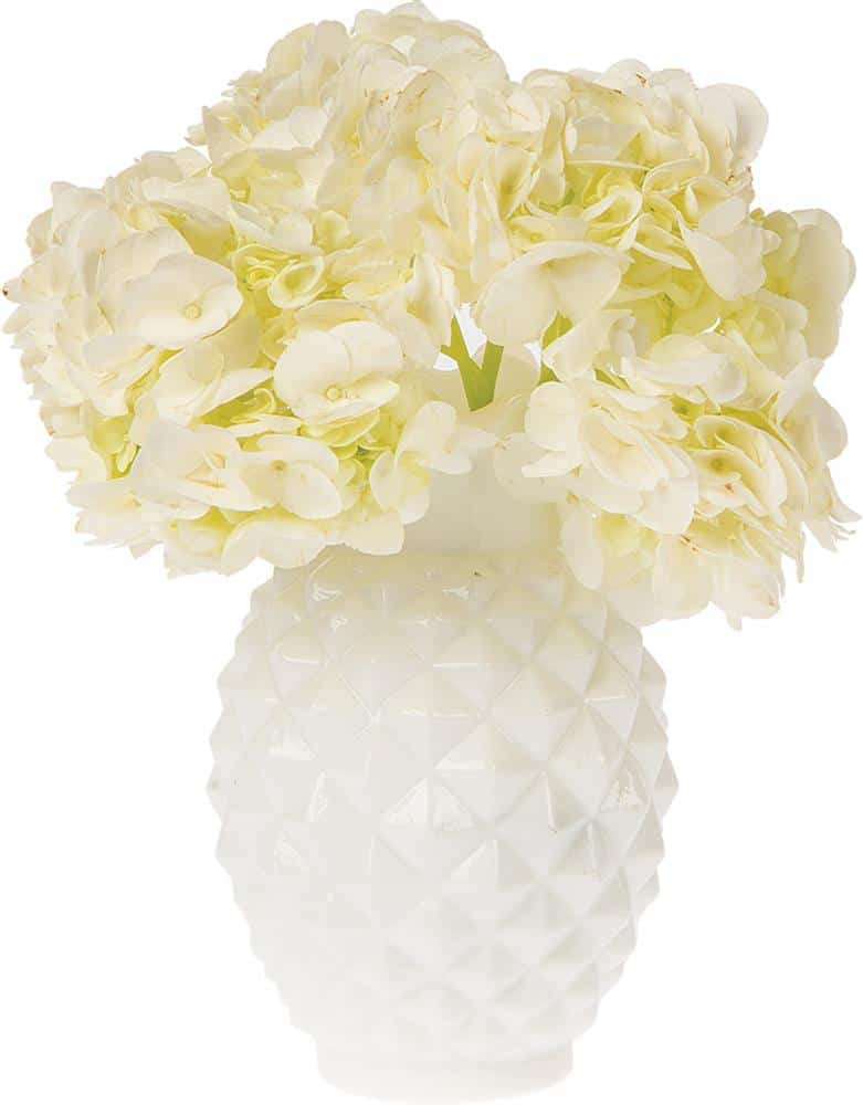 Ruffled Pineapple milk glass vase