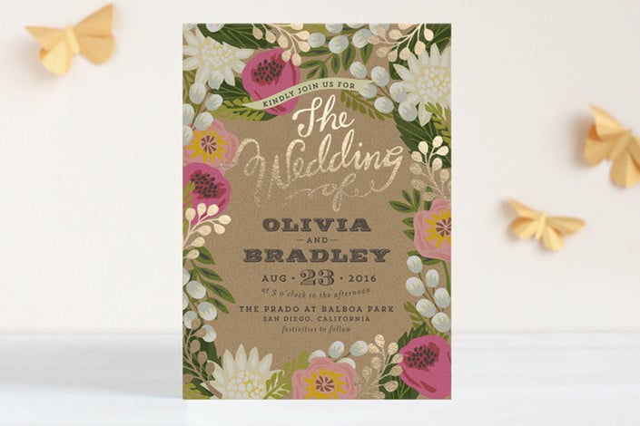 Floral Canopy Foil-Pressed invitations