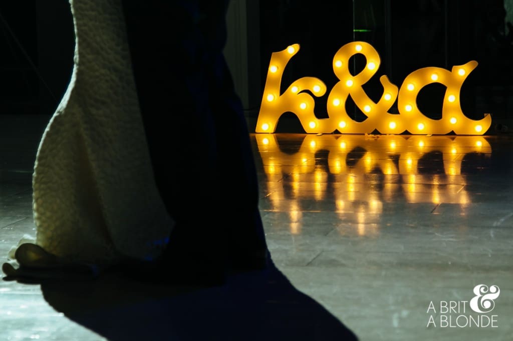 Handmade marquee wedding lights