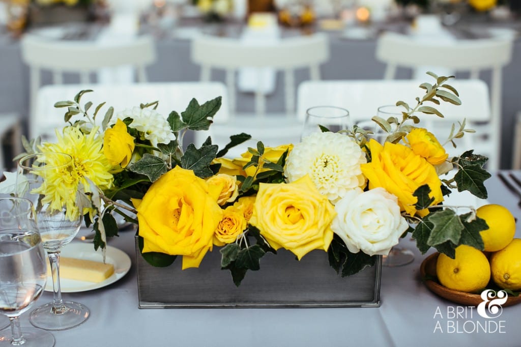Eclectic wedding floral arrangement