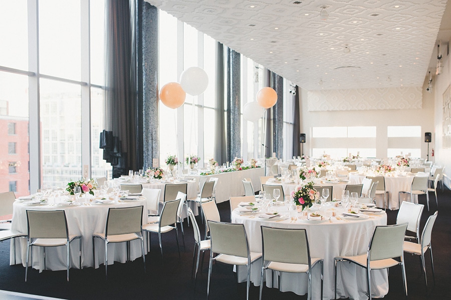 Modern pink and gold wedding at Malaparte