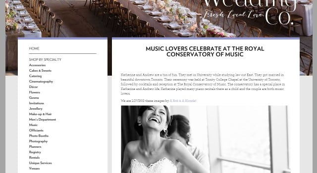 Royal Conservatory of Music wedding