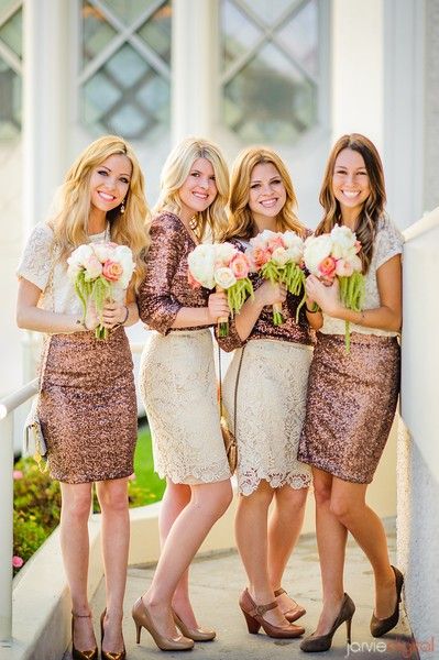 Bridesmaid dress trends for modern weddings - sparkly dresses