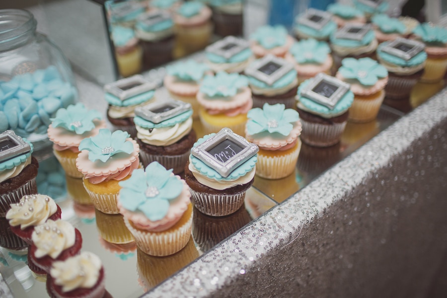Custom-made Tiffany blue designer cupcakes. See more at Rebecca Chan Weddings and Events https://www.rebeccachan.ca