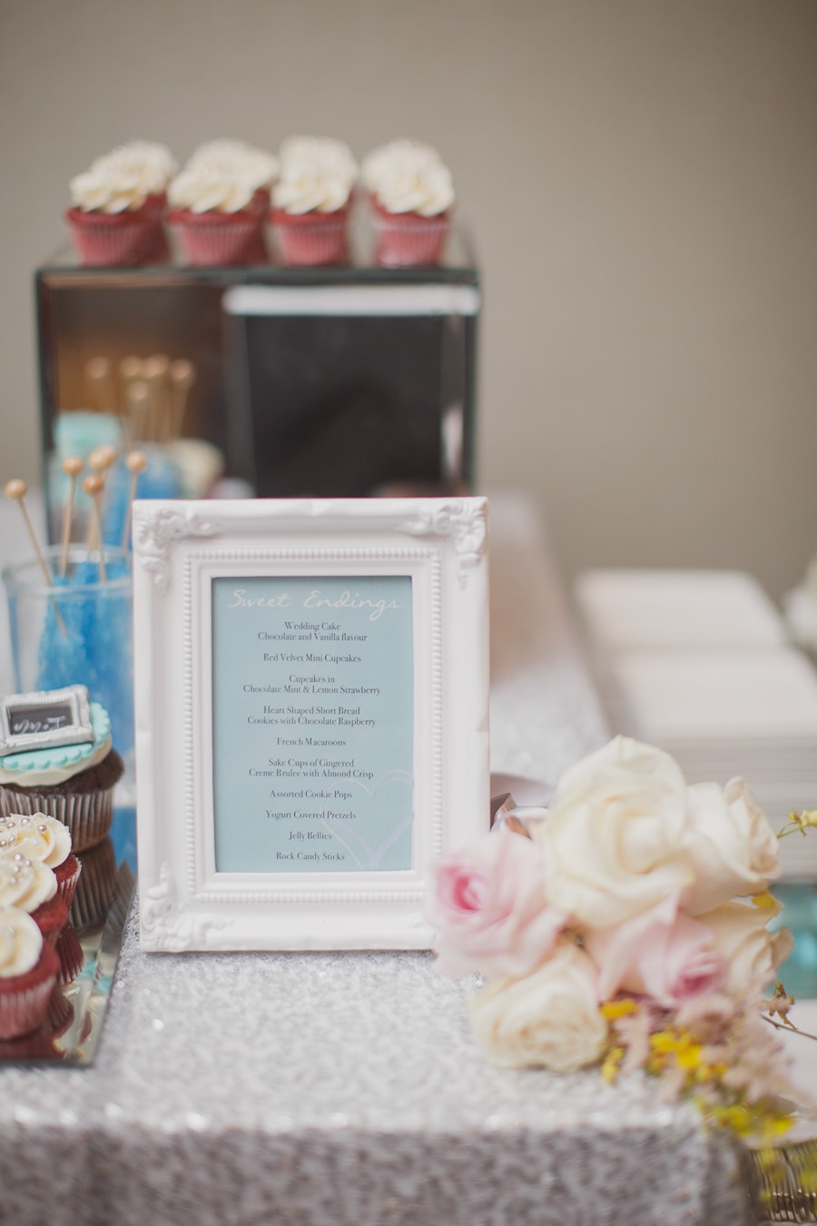 Sweets table framed sign. See more at Rebecca Chan Weddings and Events https://www.rebeccachan.ca