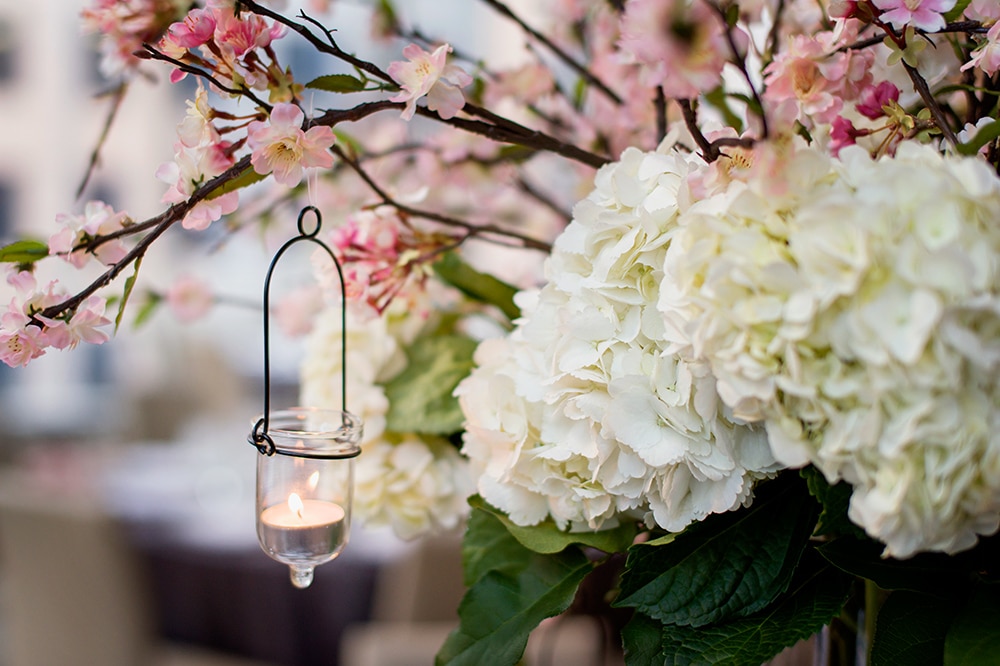 Cherry Blossom Wedding at Shangri-La Hotel Toronto – Cherry blossom centrepieces
