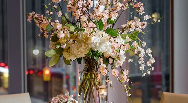 Cherry Blossom Wedding at Shangri-La Hotel Toronto - Cherry blossom centrepieces