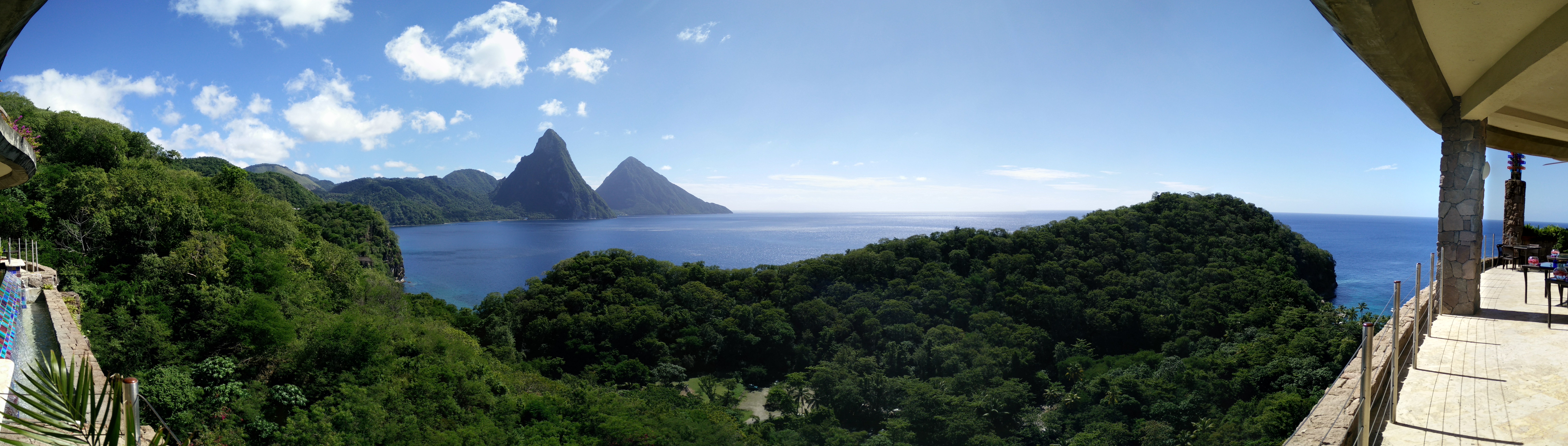 St. Lucia honeymoon ideas - Jade Mountain panoramic shot
