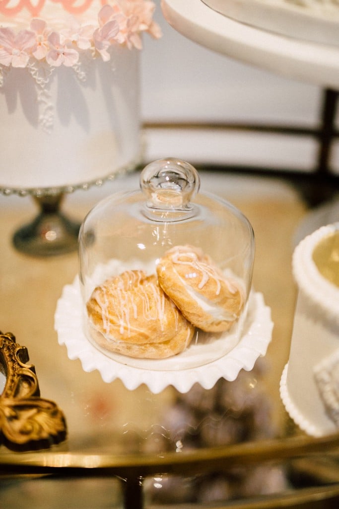 Estates of Sunnybrook indoor ceremony inspiration - sweets table clotch
