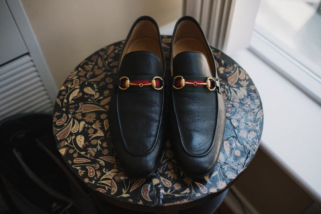 Groom's Gucci shoes - Whimsical wedding at Toronto Board of Trade