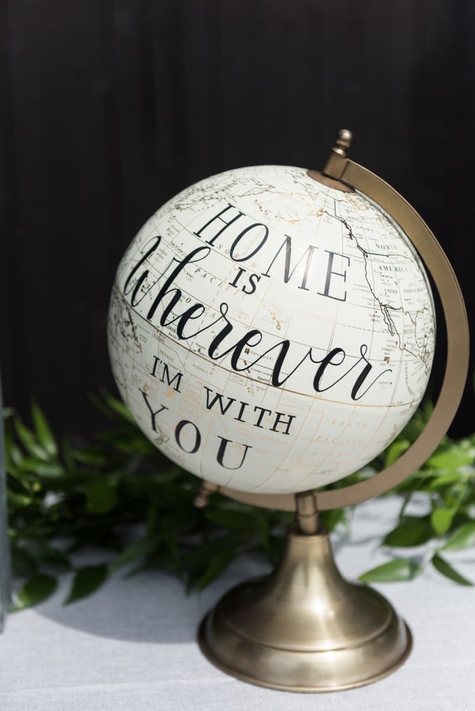 Home is wherever I'm with you globe - Romantic Rustic Wedding at the Steam Whistle Brewery