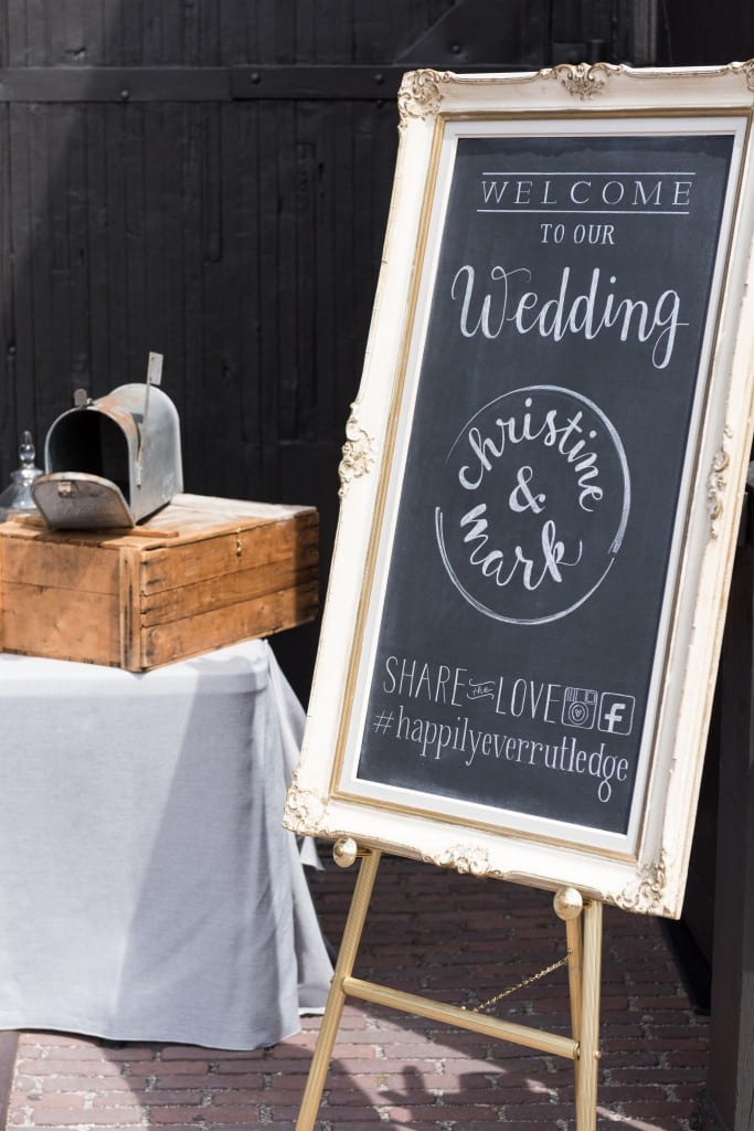 Calligraphy welcome sign - Romantic Rustic Wedding at the Steam Whistle Brewery