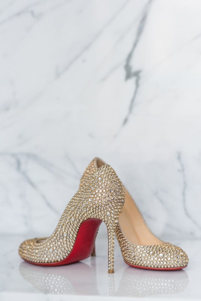 Gold studded Christian Louboutin heels - Romantic Rustic Wedding at the Steam Whistle Brewery