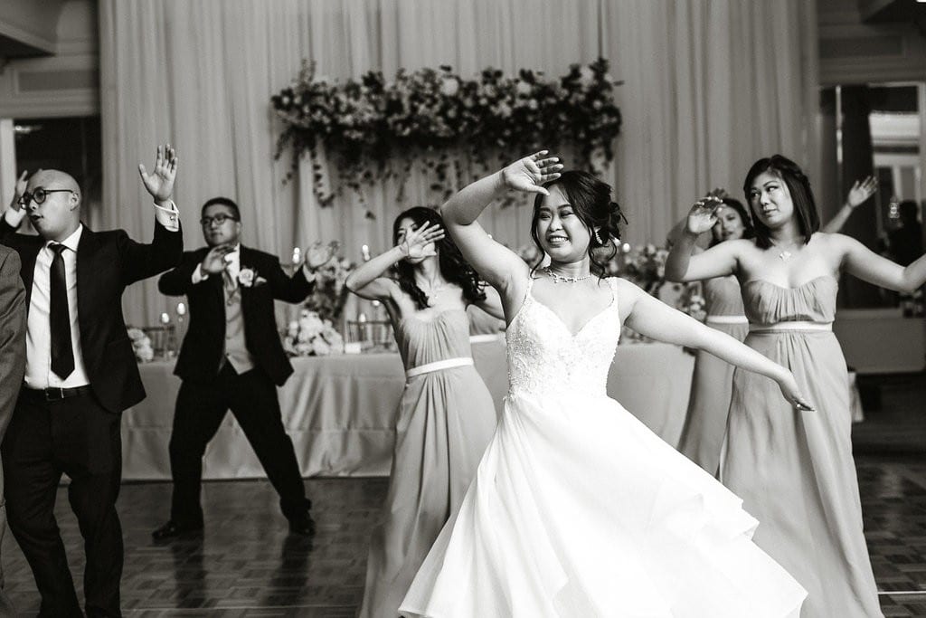 Choreographed dance routine - Romantic Chinese Wedding Photos - University of Toronto