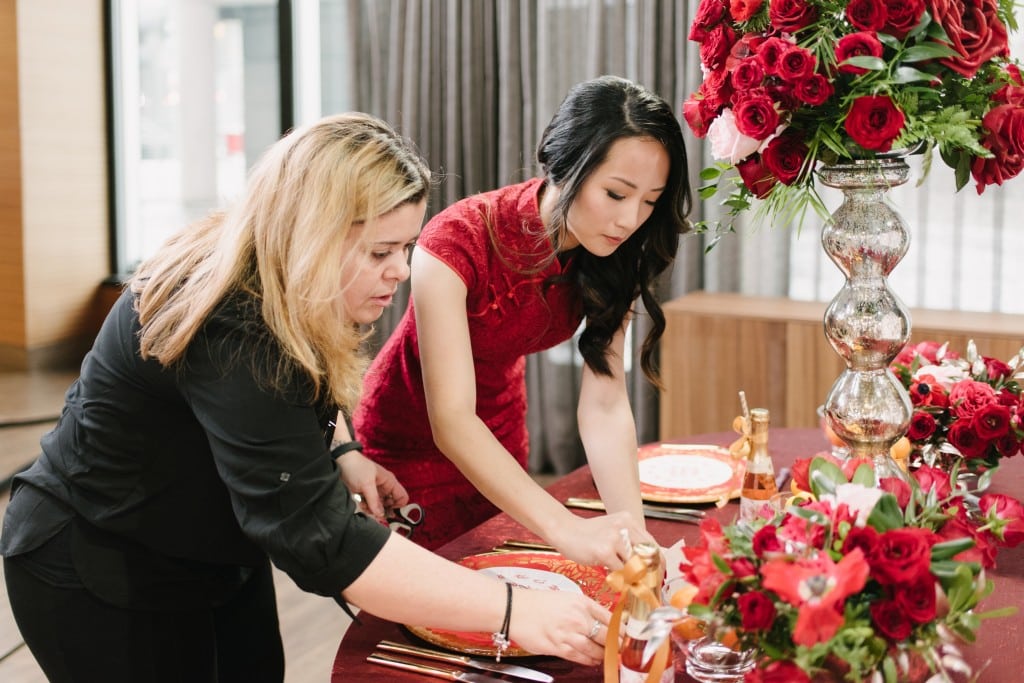 Setting up for Cityline - Modern Chinese New Year entertaining ideas with event planner Rebecca Chan