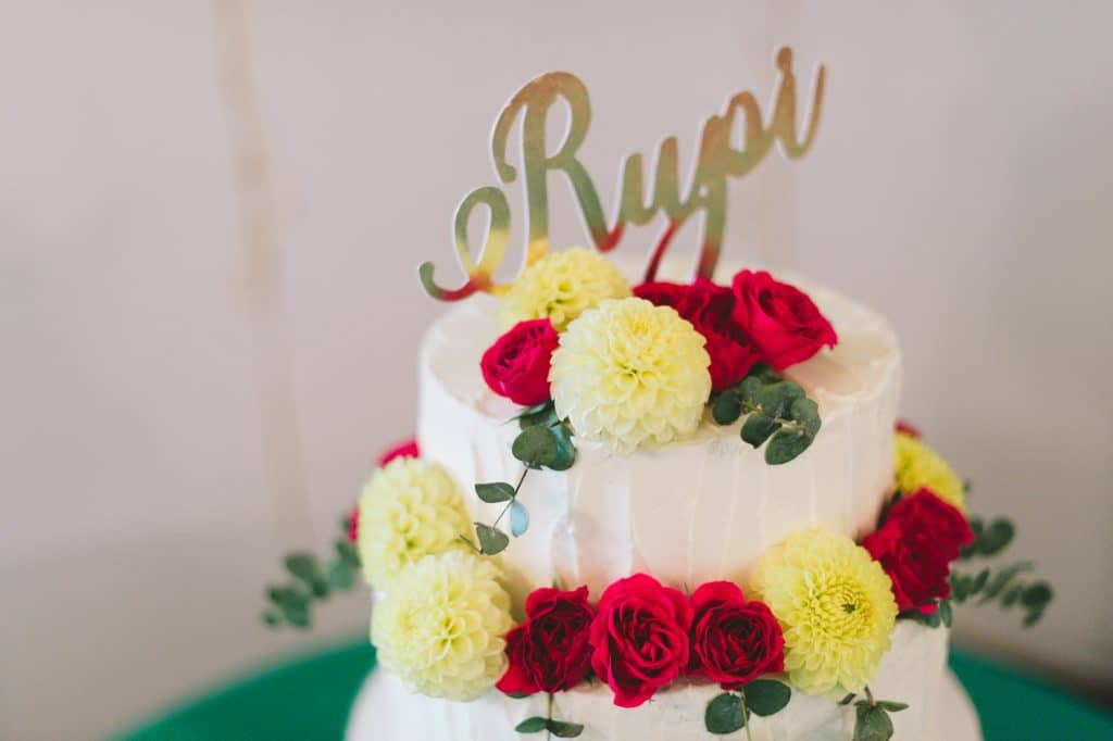 Buttercream frosted cake for a private party for Rupi Kaur