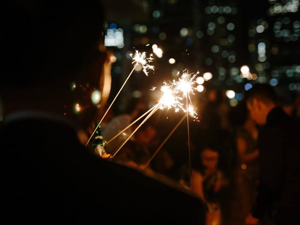 Sparklers at a Modern Malaparte Wedding in Toronto