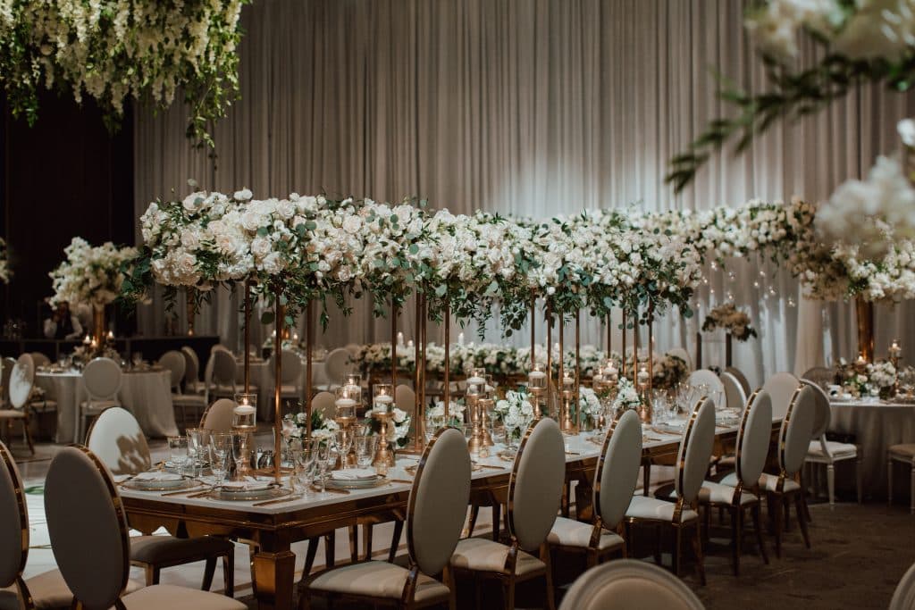 A luxurious white wedding for NHL player Mike Hoffman wedding.