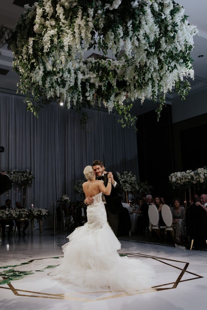 First dance - A luxurious white, gold and black wedding for NHL player Mike Hoffman wedding.