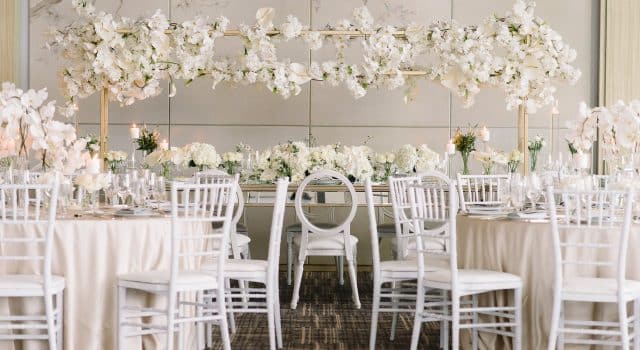 Modern luxurious all white wedding at Four Seasons Hotel Toronto