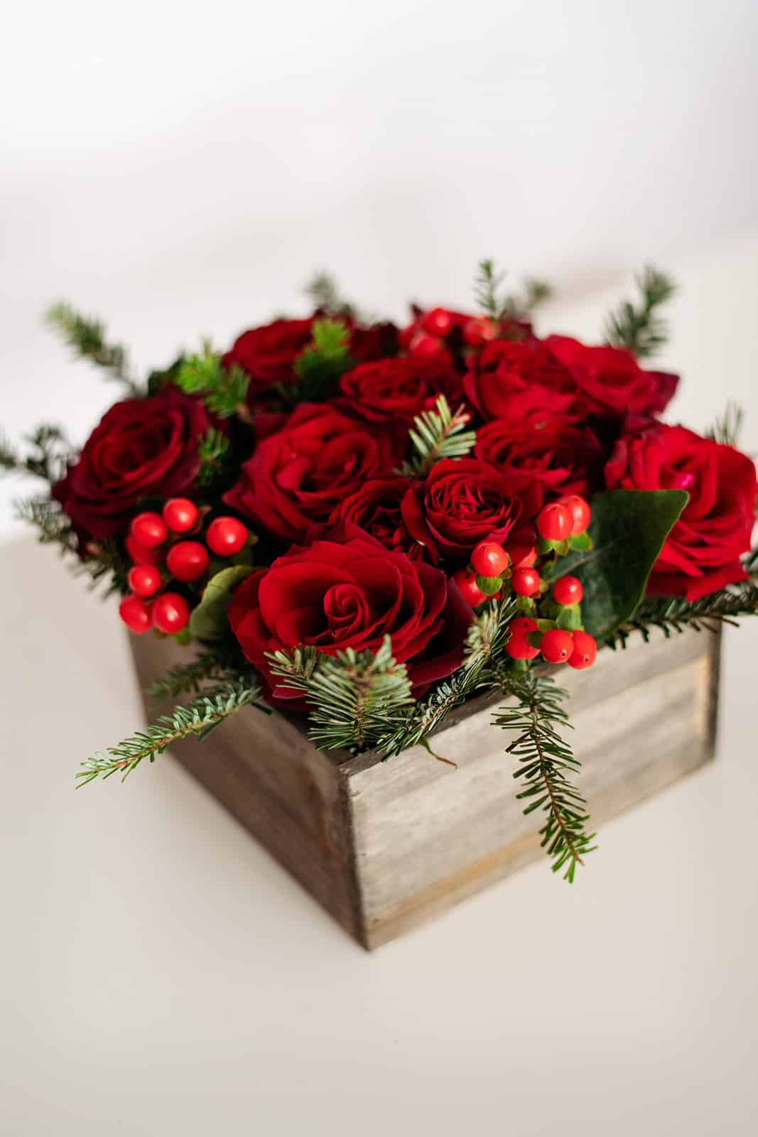 Red rose romance arrangement
