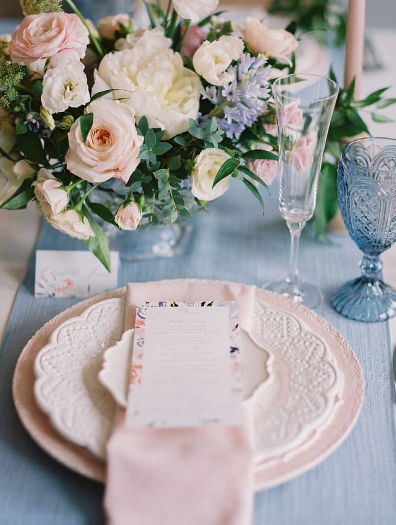 Blue and pastel French Riviera inspired wedding ideas, from Rebecca Chan Weddings & Events.