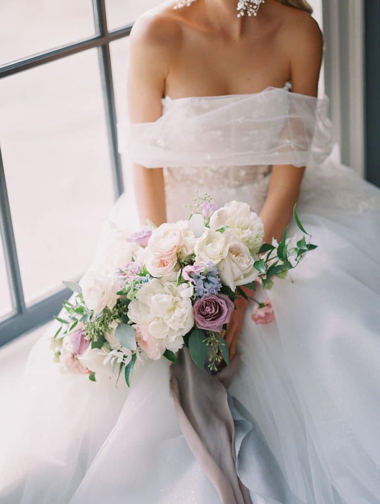 Bridal bouquet, Blue and pastel French Riviera inspired wedding ideas, from Rebecca Chan Weddings & Events.