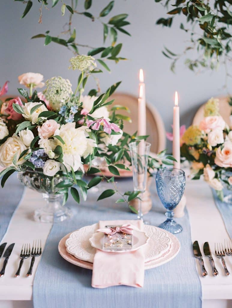 Blue and pastel French Riviera inspired wedding ideas, from Rebecca Chan Weddings & Events.
