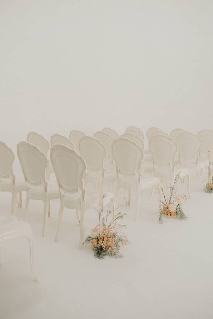 Whimsical and dreamy cloud wedding ceremony at District 28. Planning by Rebecca Chan Weddings & Events www.rebeccachan.ca