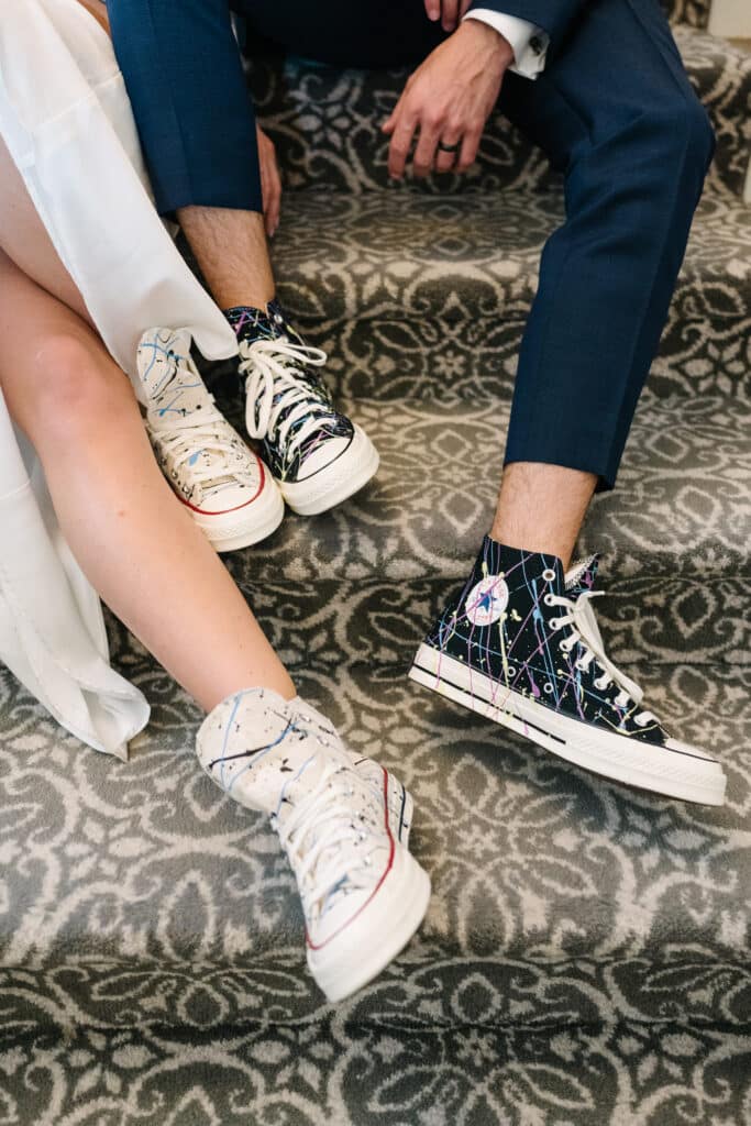 Bride and groom converses - classic and timeless Graydon Hall Manor Garden wedding. Planning by Rebecca Chan Weddings and Events.