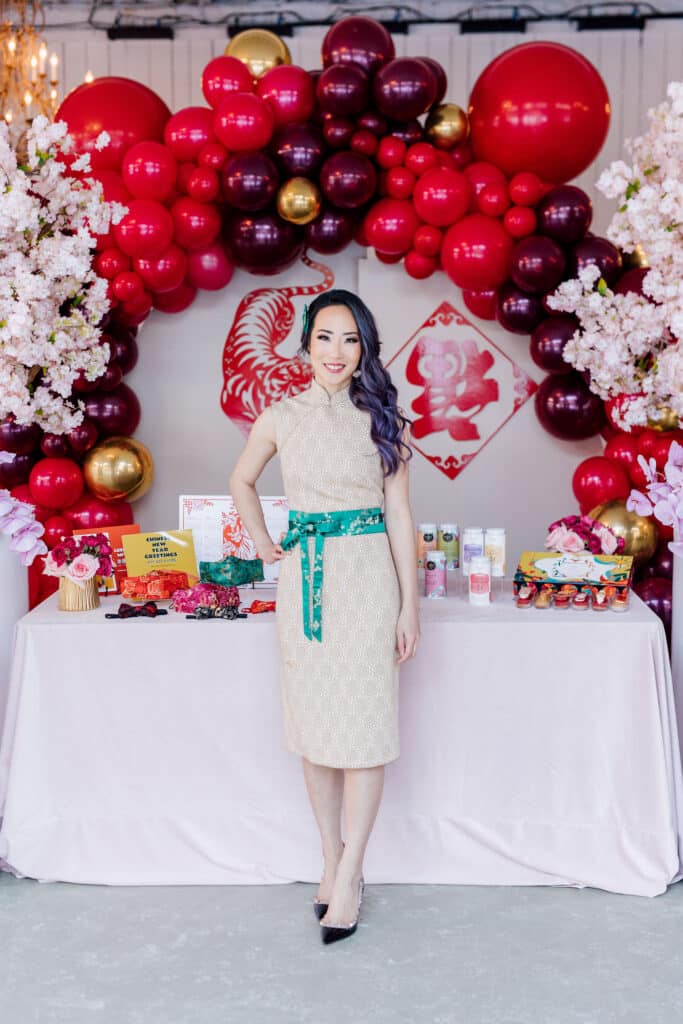 Modern Chinese cheongsam and belt - Chinese New Year gifting and decor ideas on Cityline, with event planner Rebecca Chan.