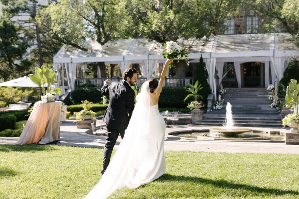 Graydon Hall Manor Wedding - Ceremony in the gardens. Planned by Rebecca Chan Weddings & Events